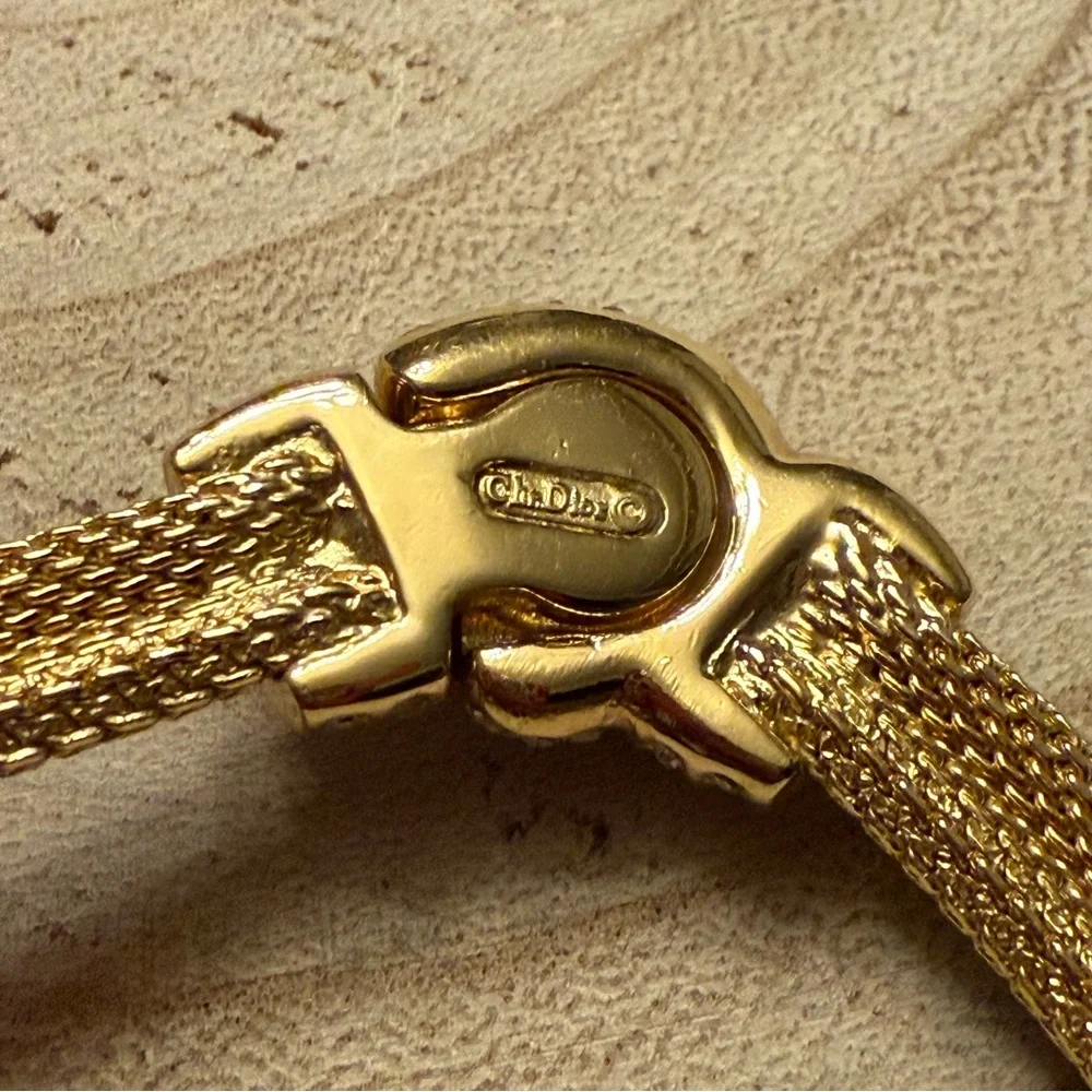 Vintage Christian Dior Danseuse Etoile Choker Gold Necklace - Picture 6 of 13